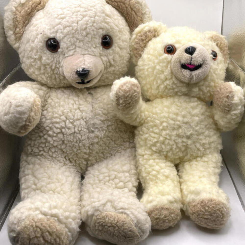 Vintage 1985‎ Snuggle Bear Plush Advertising Fabric Softener LOT of 2 Sizes